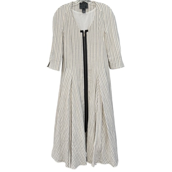 77 Striped Cotton Blend Zip Front Dress Jacket Women’s 6 - Picture 1 of 7